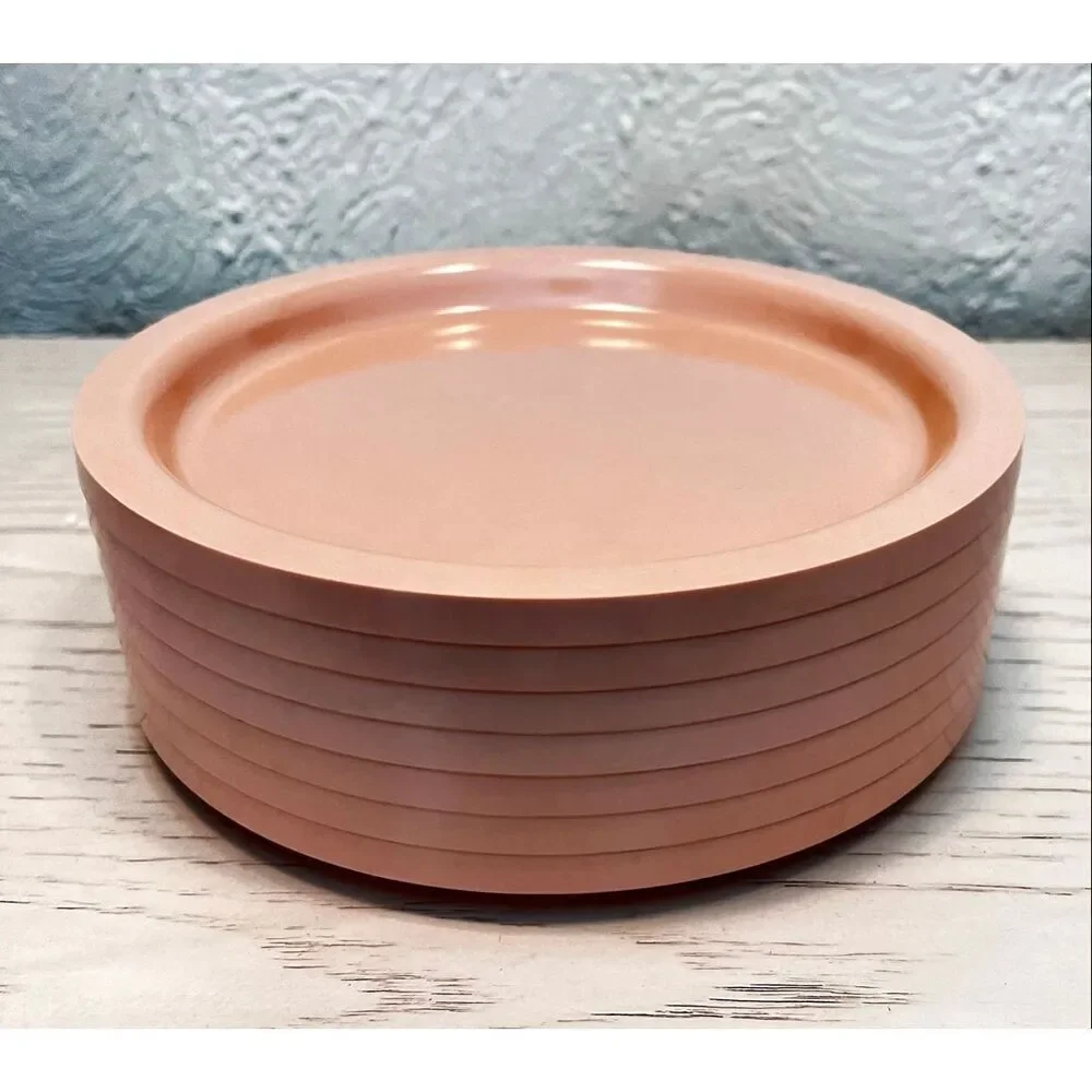 7 Side Plate Kasen Peter Pan Indiana Peach Plastic Melmac Melamine Mid Century